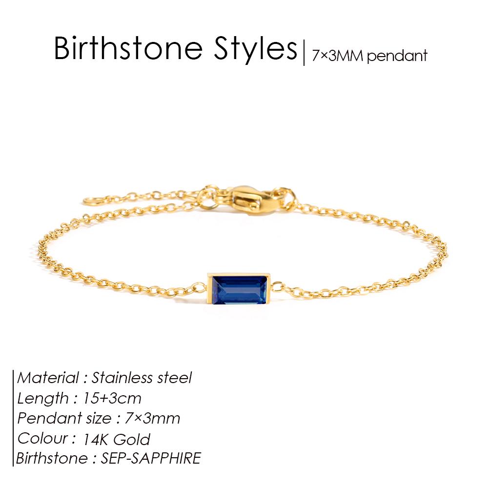 eManco Personalized Minimalist Birthstone Bracelet Stainless Steel PVD Gold Color Women's Birthday Gifts Daily Wear Celebrations