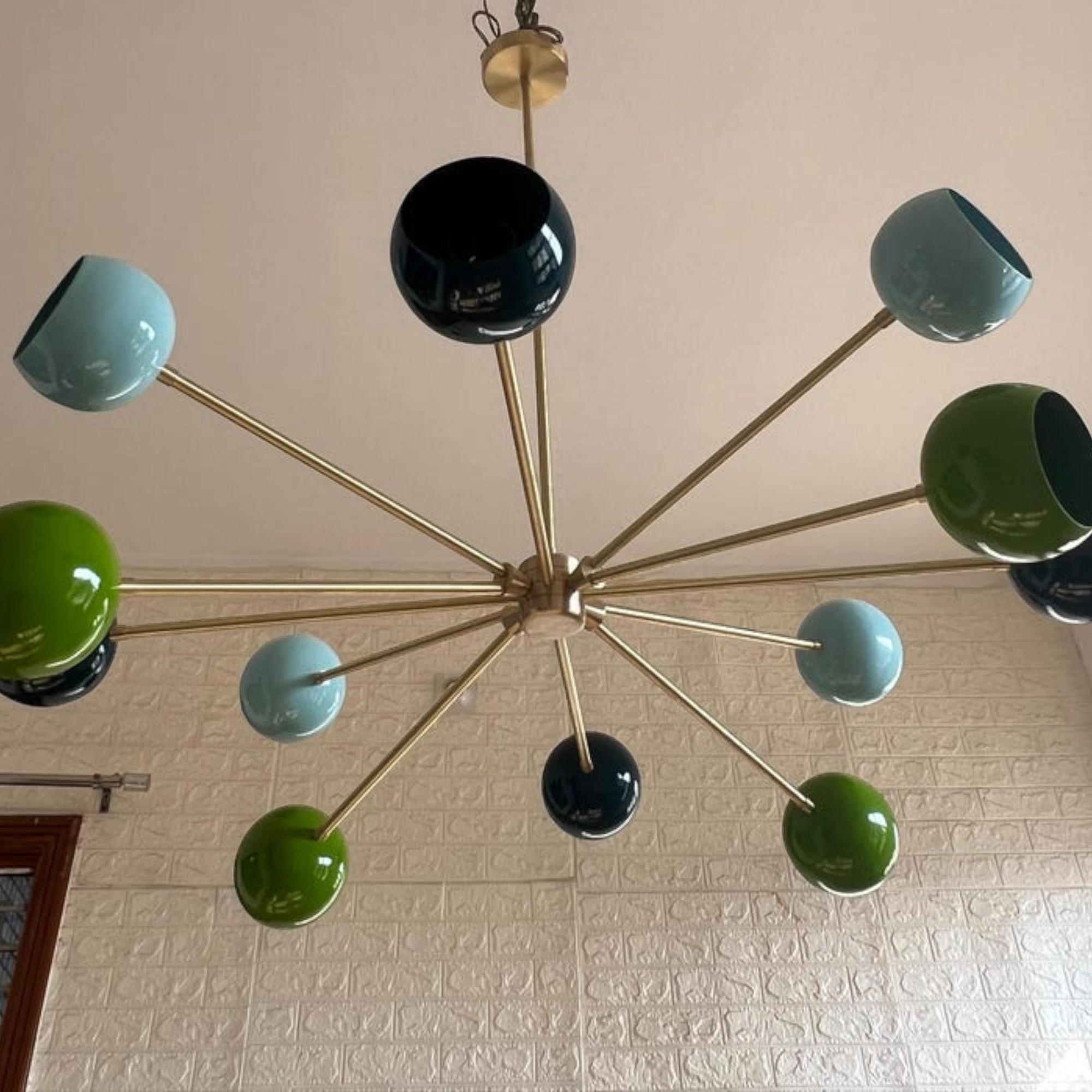 

12-дюймовая люстра-шарики середины века в итальянском стиле «Спутник», подвесной светильник, домашний декор, регулируемая высота, домашний декор