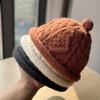 New Cute Little Fur Ball Niche Slim Woolen Hat for Women Autumn and Winter Warm Curled Landlord Hat Knitted Hat Versatile