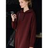 60314 Winter Knit Hooded Long Dress - Plus Size, Loose Fit, Long Sleeve, Over-the-Knee, Stylish for Autumn and Winter