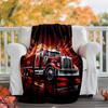 Truck Driver Flannel Blanket Soft Warm All-Season Throw, Design for Camping, Car Travel, Hiking Sofa, Bed, Office Perfect Gift for Parties