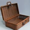 Retro Wicker Suitcase Vintage PP Rattan Picnic Basket with Handle Cosmetic Organizer Gift Box Travel Case Storage Woven