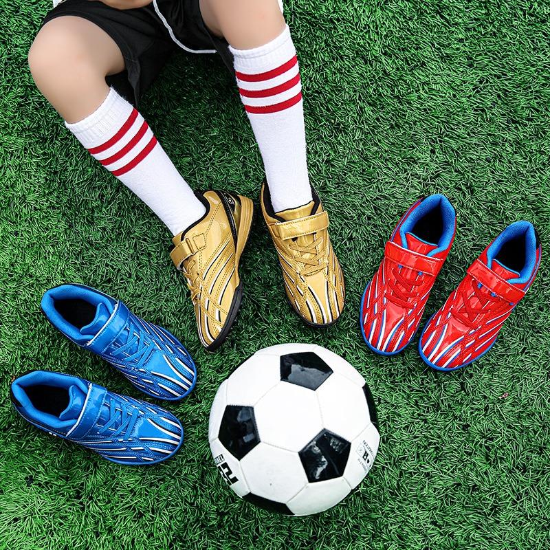 Children's Shoes Shredded Nails Velcro Boys Middle and Older Children's Football Shoes Sneakers Lace-Up Game Training Shoes