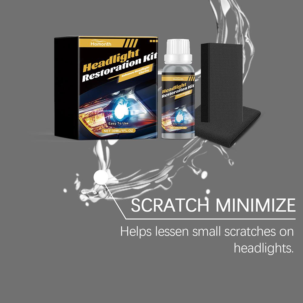 30ml Headlight Restoration Kit Headlight Lens Restoration System Car Headlight Maintenance Retreading Clean Kit,Car Care Project