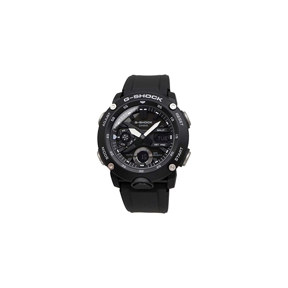Casio G-Shock GA-2000S-1A Analog-Digital Watch Black Carbon Resin 20 Bar Water Resistant