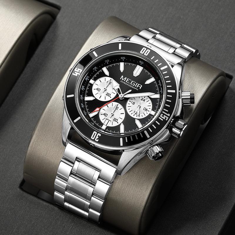 Steel Belt Silicone Belt Business Men'S Sports Luminous Watch 2226