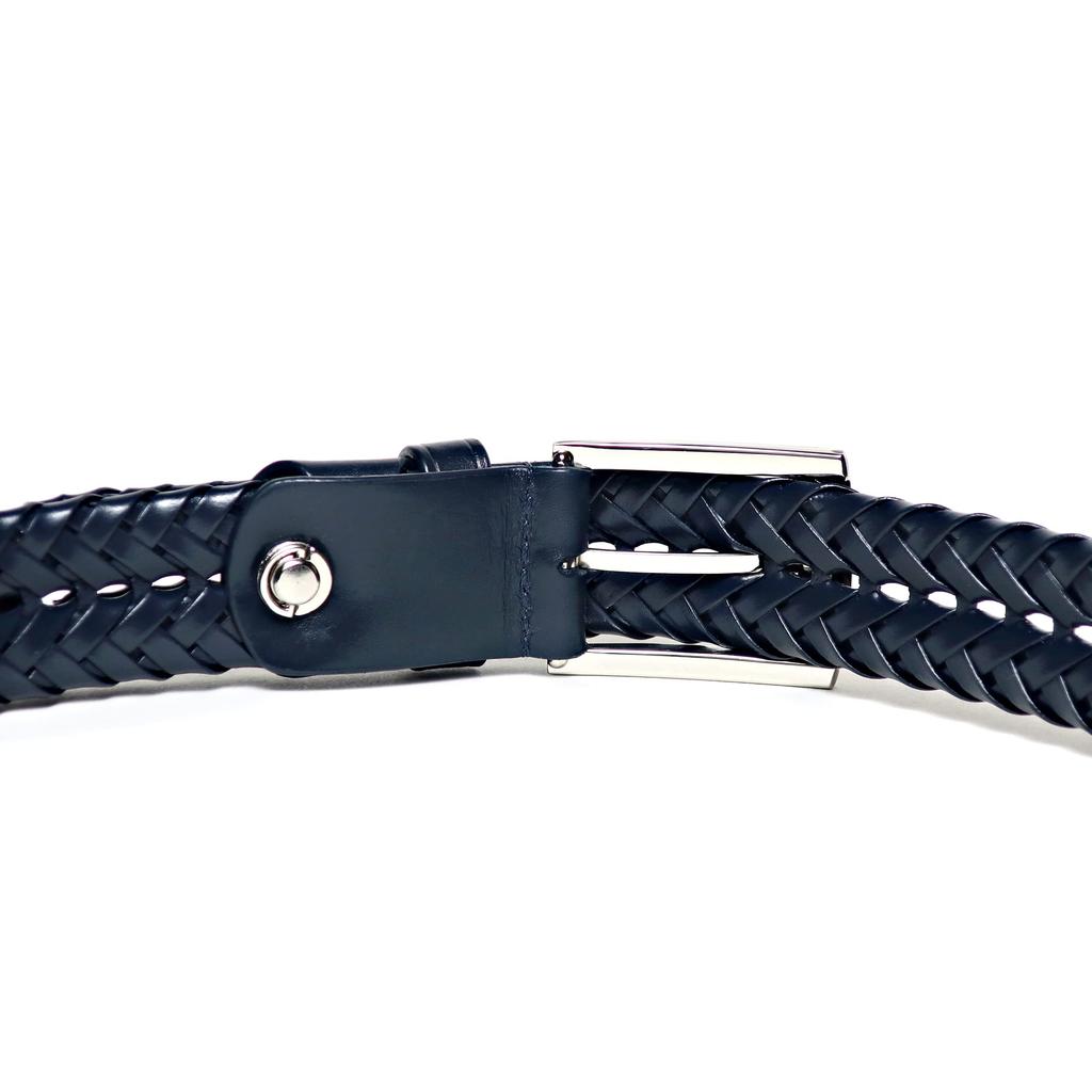 [KIETH] Men's Belt, Mesh Leather, Genuine Leather, Navy, Adjustable Size, Guaranteed Quality KE21194-29
