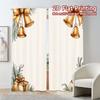 Set Of 2 Minimalist Curtains Christmas Bells Gifts Popular Prints Festive Use Bedroom Curtain Semi Sheer For Made Polyester