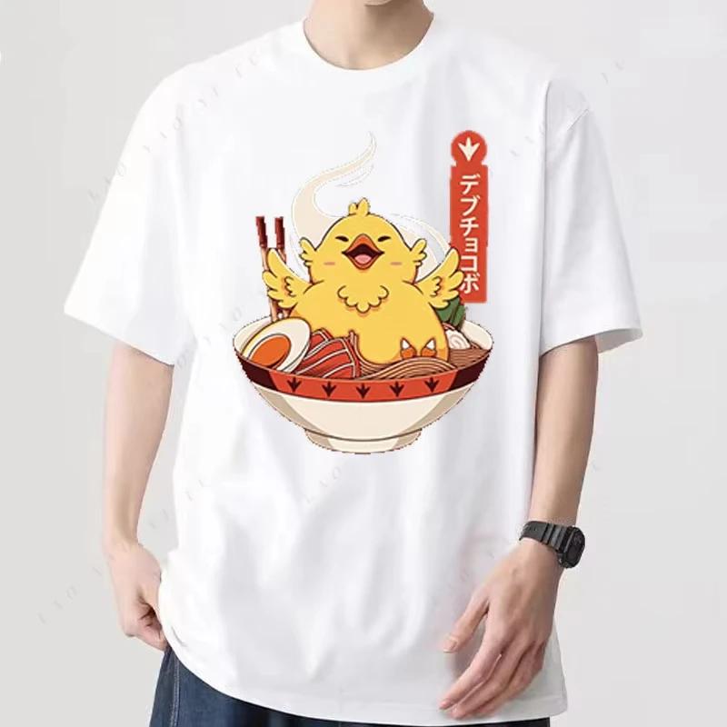 Yian Kut Ku Felyne Palico Ramen Vintage Unisex T-Shirt Monster Hunter Video Game Shirt Gaming Tee Pukei Graphic Oversize TShirts