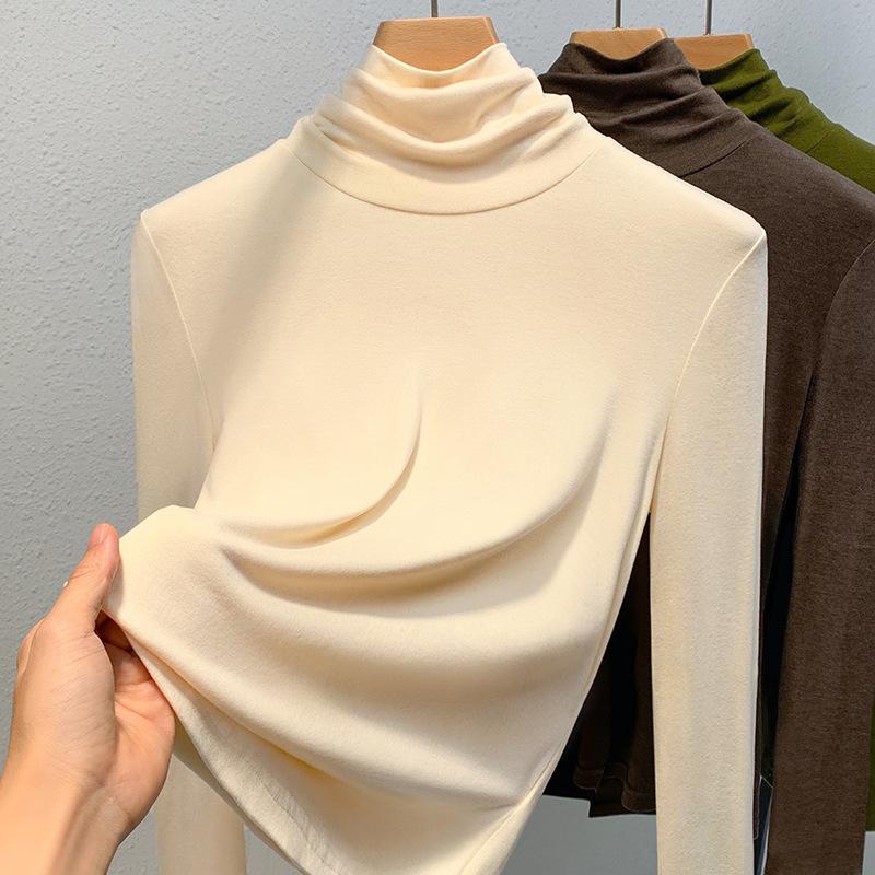 

Водолазка Базовая рубашка Женская Новая Женская одежда Мышечный низ Пальто Теплый Внутренний Пояс Топ 3XL абрикосовый