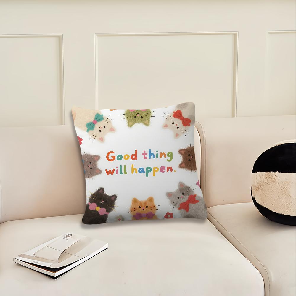 Cartoon good thing cat Cute cushion cover Pillow Cover Decoration Room Home Sofa living Office Car Nordic Simplicity