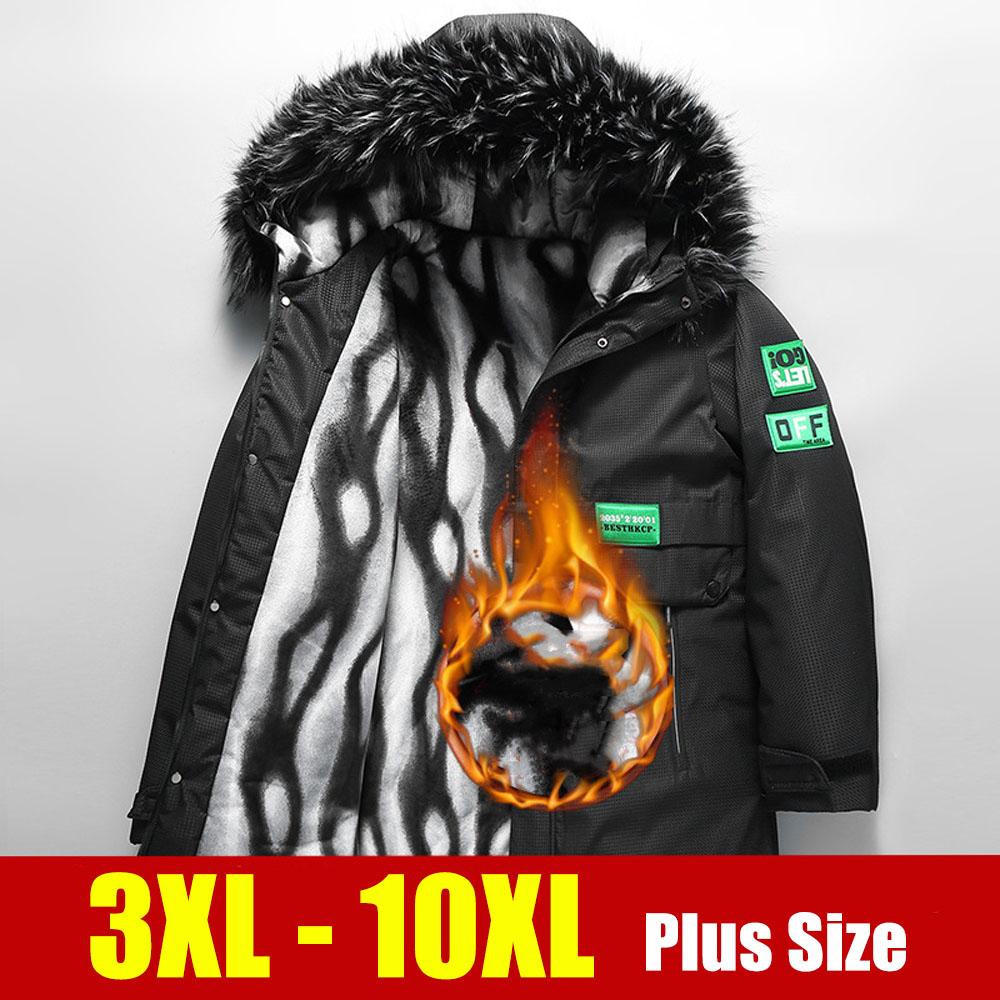 

Зимнее бархатное хлопковое пальто больших размеров, мужское пальто средней длины, утепленная куртка размера плюс, теплая куртка 3XL-10XL