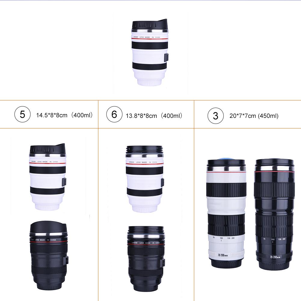 Insulated Flask 6Types  Camera Lens Shaped Insulation Cup Stainless Steel Insulated Travelling Flask Travelling Flask