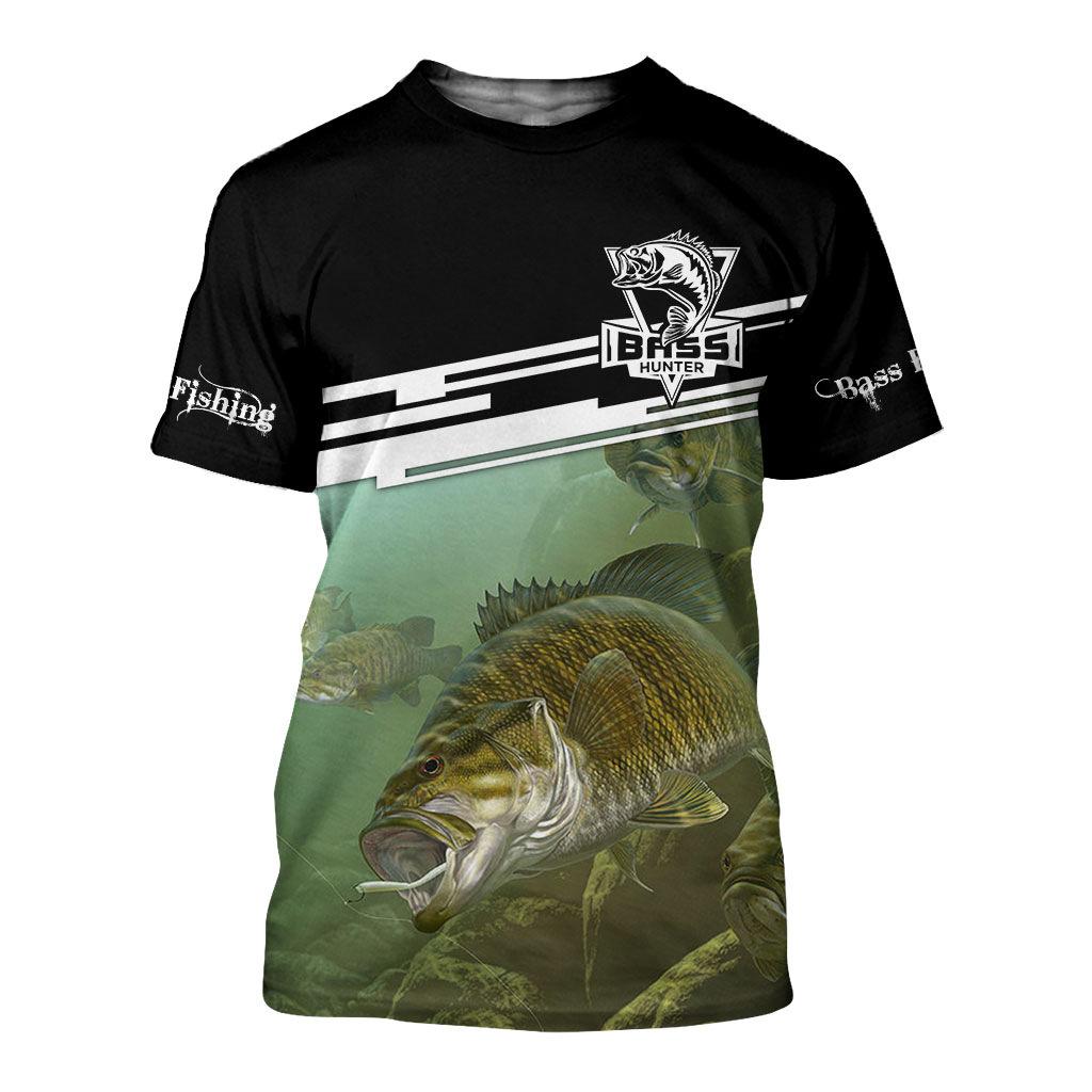 

Футболка с принтом BASS Fishing для мужчин, модная 3D-футболка с круглым вырезом и принтом Fish Hunter для мужчин и женщин, повседневная одежда с коротким рукавом для активного отдыха 5XL