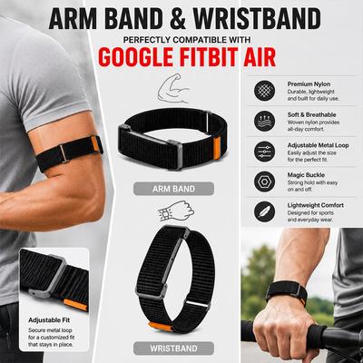 New Nylon Woven Bicep Arm Band For Google Fitbit Air Band Fitness Tracker Replacement Wristband  For Google Fitbit Air Strap
