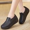 Zapatos de cuero para mujer, calzado informal para caminar con tacones de cuña, suaves y transpirables, para estudiantes, enfermeras, primavera y otoño