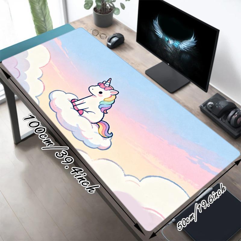 Unicorn Sky Xl Gaming Mouse Pad Nonslip Rubber Base Stitched Edge Waterproof Desk Mat For Pc Laptop Gamer Office Computer Accessories C927687
