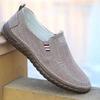 Men's All-season New Old Beijing Cloth Shoes, Slip-on Driving Shoes, Breathable Linen Upper Canvas Walking Shoes for Elderly