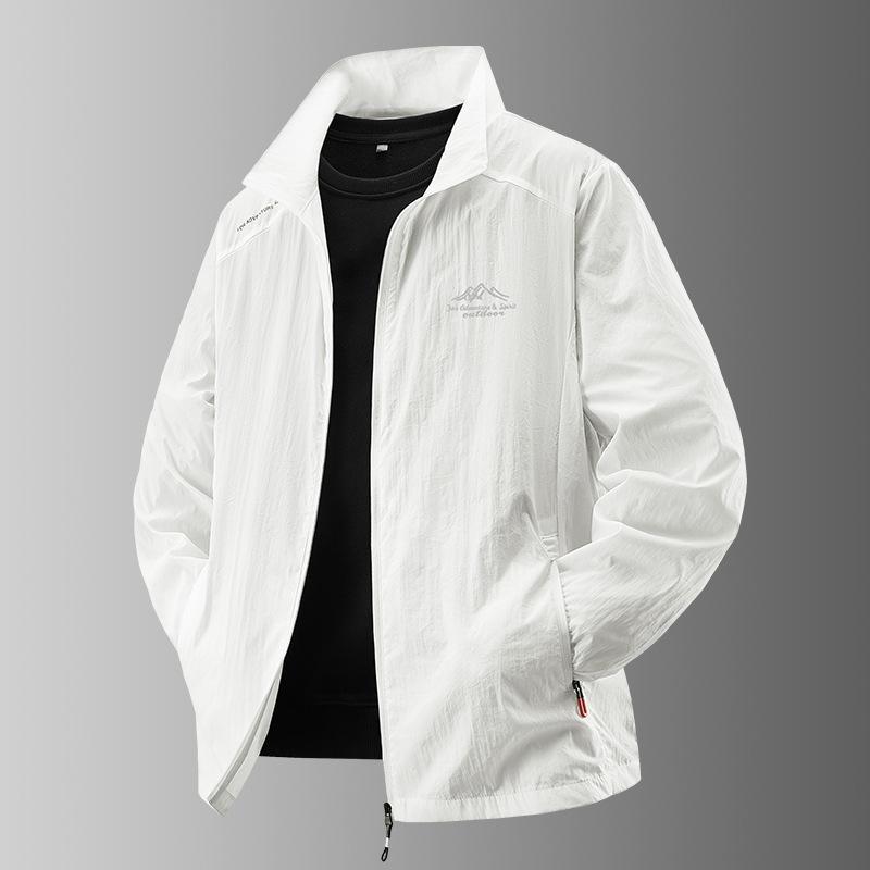 Men's Summer Sun Protection Jacket Ultra-Light Thin Skin-Friendly Breathable UV Proof Fishing Ice Silk Sunscreen Coat