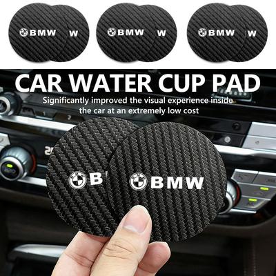 2pcs Car Cup Holder Insert Pad Emblem Coaster Anti-Slip Mat For BMW M Performance E36 E46 E60 E90 E91 E92 E93 F30 F20 R5