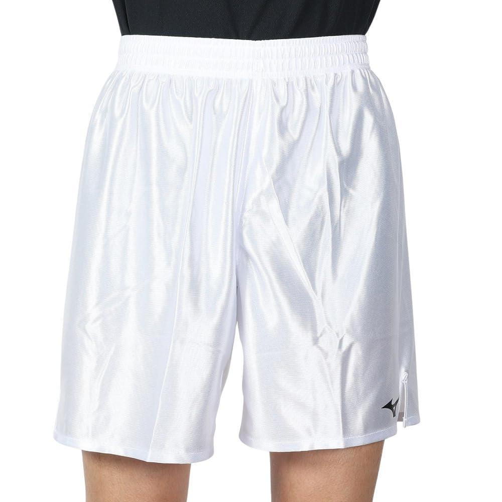 Mizuno Soccer Field Glossy Slim Game and Practice P2MB8021 Size L Men's Pants, Fabric, Fit, Wear, 01, White,