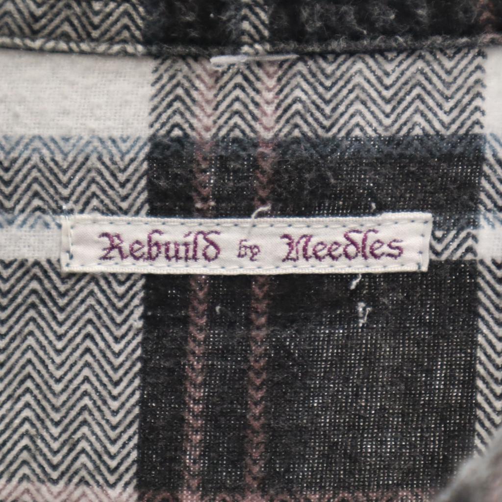 Rebuild by Needles Made In Japan Check Pattern Long Sleeve Docking Flannel Shirt Men's Used