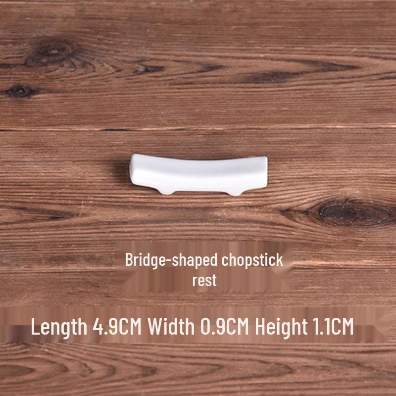 Dual-Use White Ceramic Chopstick & Spoon Holder Default Item