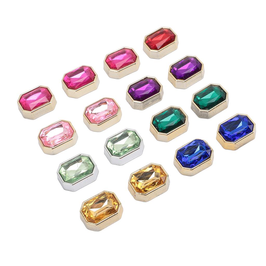 16PCS Octagon Flat Back Rhinestone ABS Plastic Rhinestone Crafts Costume Embellishment