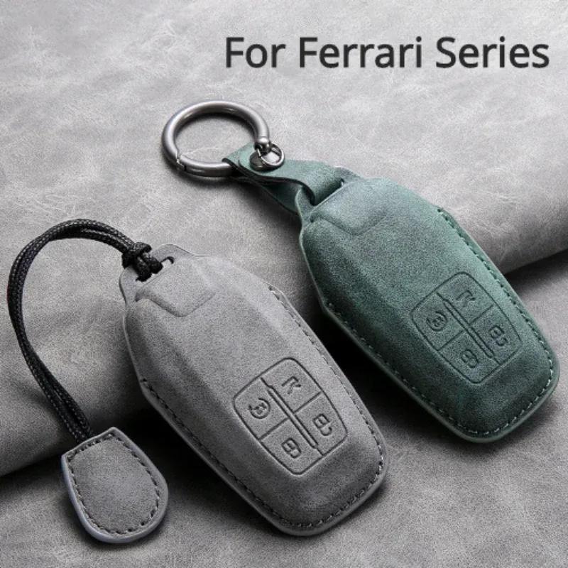 Car Key Case Cover For Ferrari F430 488 458 F12 Roma 812 F8 Leather Car Key Shell Accessories