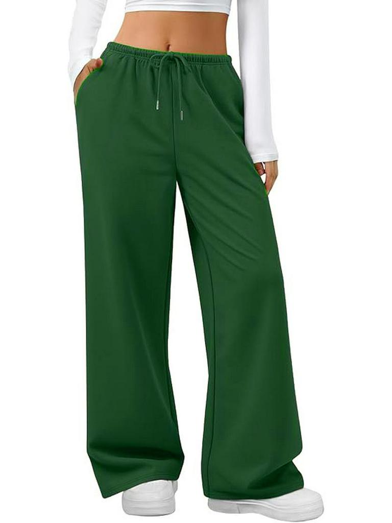 Summer Women's Jogging Pants - Elastic Waist, Solid Color, Plus Size, US Sizes, Drawstring Sweatpants