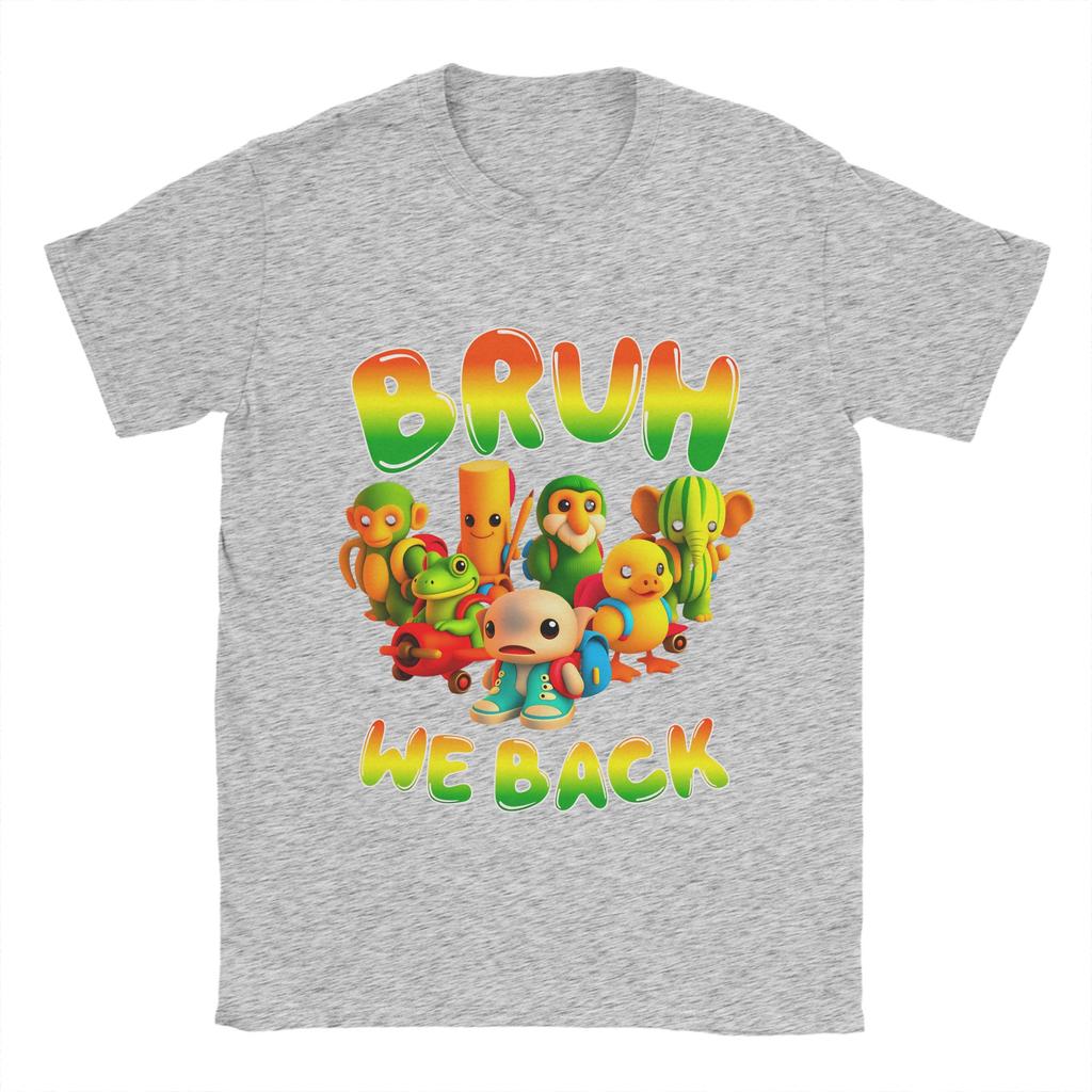Italian Brainrot Meme Bruh Back To School T Shirt Summer Novelty T Shirts Man 100 Cotton Top Tees Short Sleeve Y2K Casual Tshirt