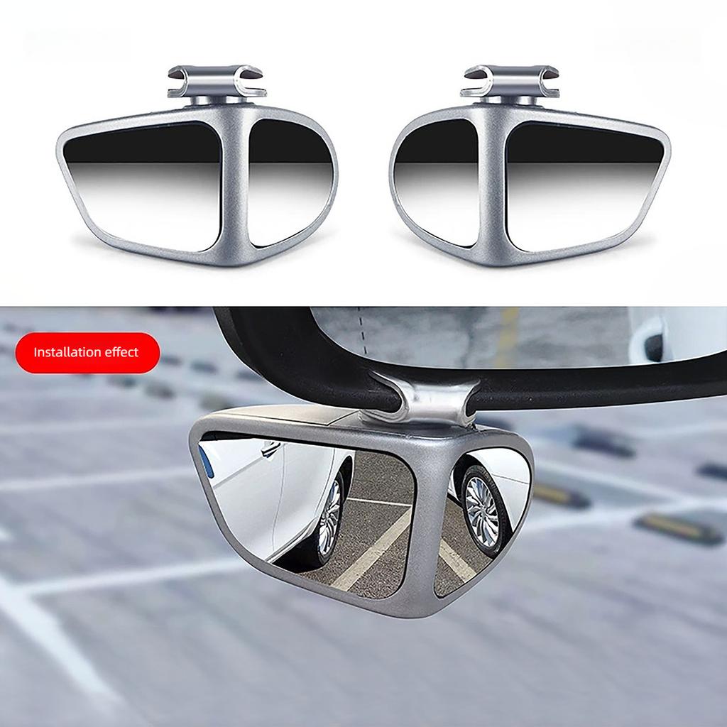 Car Rearview Mirror Blind Spot Mirror Front and Rear Wheels 360° Adjustable Wideangle Blind Spot Reflective Reversing