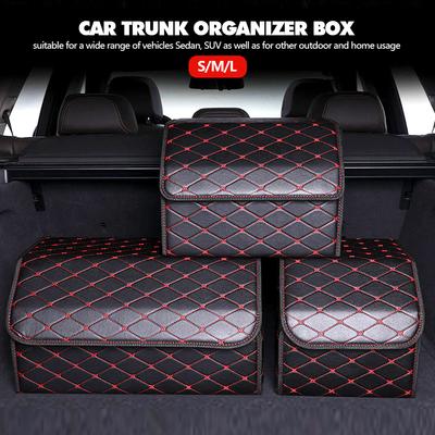 New Large Capacity Car Trunk Organizer Box Auto Multiuse Tools Storage Bag Stowing Tidying Leather Folddable