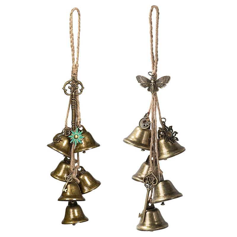 Witch Bell For Door Knob For Protection Brass Bell Hanging Witchcraft Wicca Supplies Wreath Handmade Witch Bell