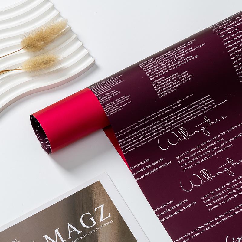 Bi-Color English & Hanji Floral Wrapping Paper for Bouquet Packaging