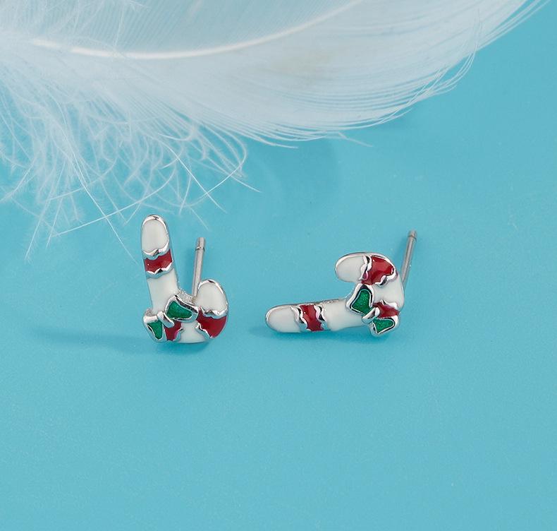 Christmas Holiday Stud Earrings: Elk, Tree, Candy Cane, Snowman