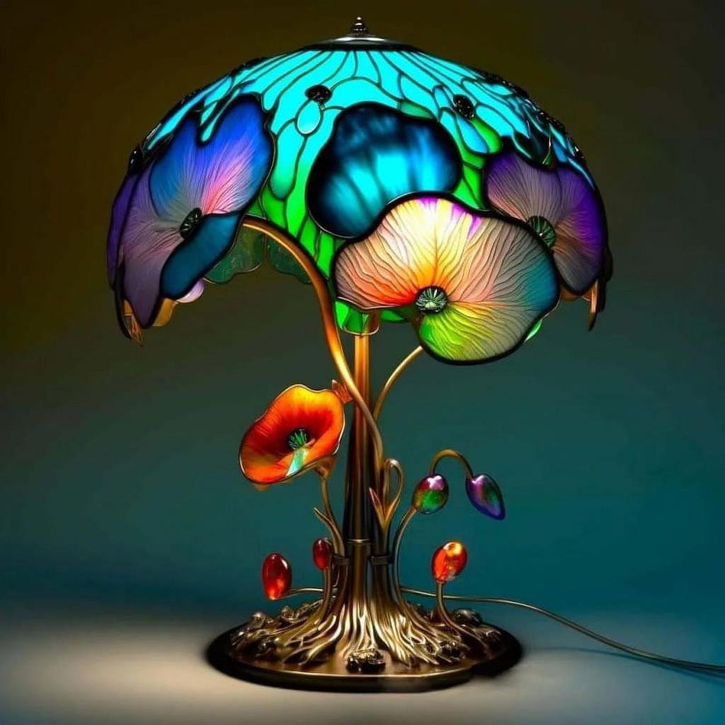 Vintage Resin Mushroom Table Lamp Plant Flower Series Snail Octopus Colorful Retro Night Light TYPE-C