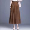 Spring Autumn Summer Holiday Beach Women Long Midi Skirt Ladies Elastic High Waist Tulle Mesh Pleated Tutu Skirt
