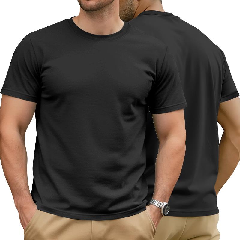 Fashion Europe, America, summer solid color round neck short sleeve pure cotton casual sports simple T-shirt top