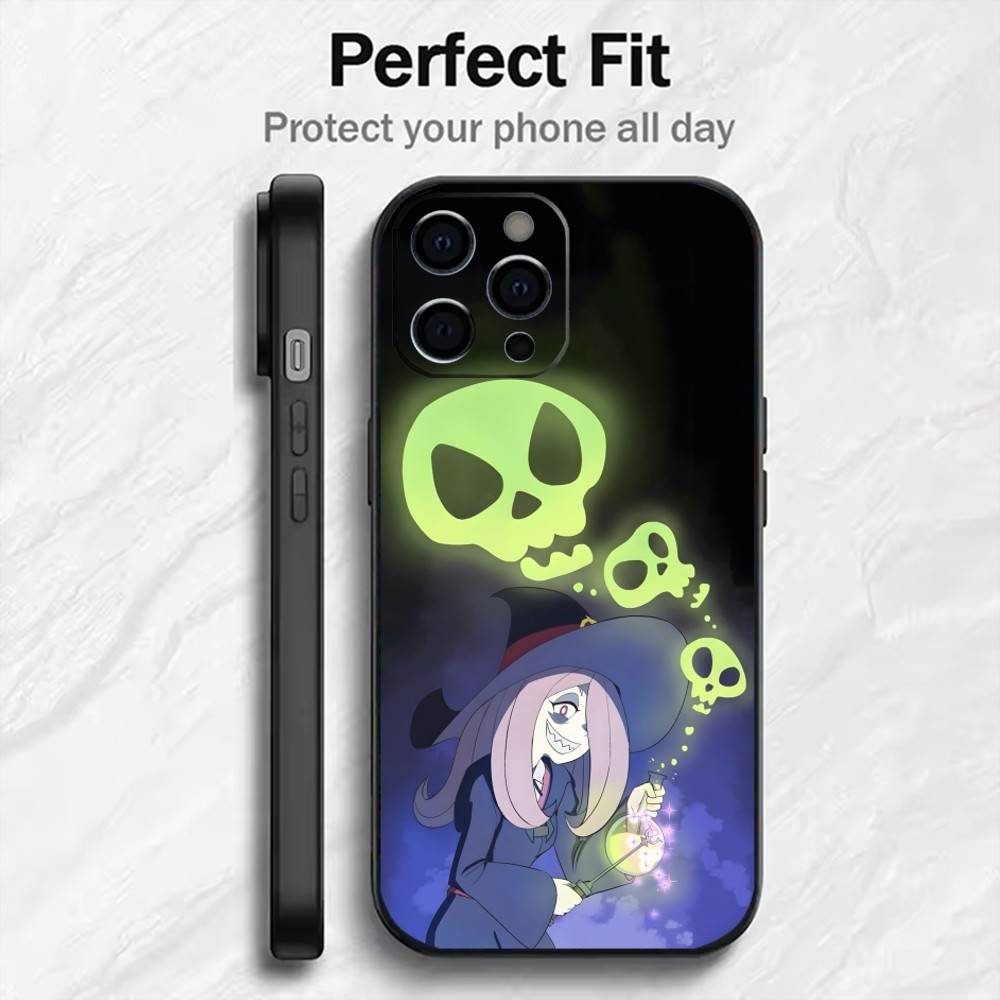 Little W-Witch A-Academia Anime Handyhülle Für iPhone17,16,15,14,13,12 Plus,Max Weiches Silikon Schwarze Hülle