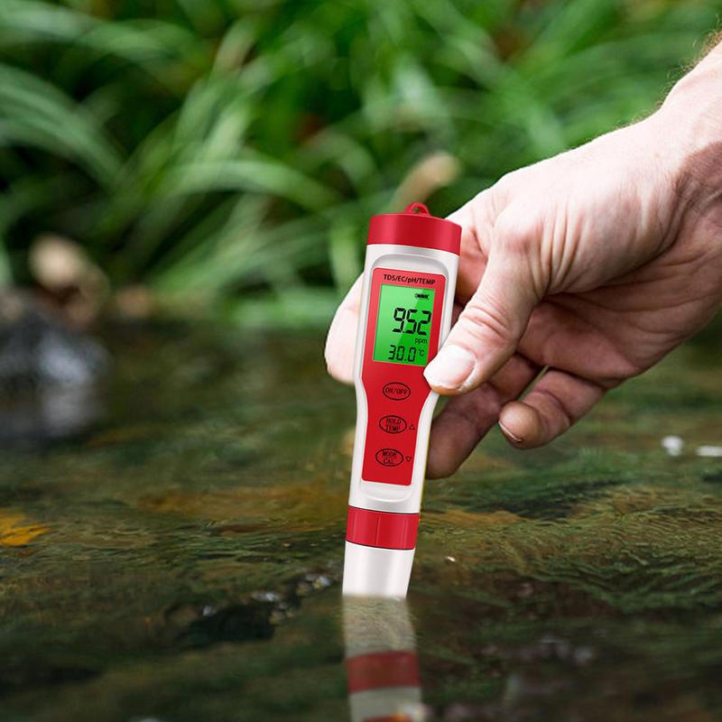 PH Reader For Water High Accuracy 4 In 1 PH Tester Meter Digital EC TDS Sensor Testing Tool Temperature Meter For Home Water