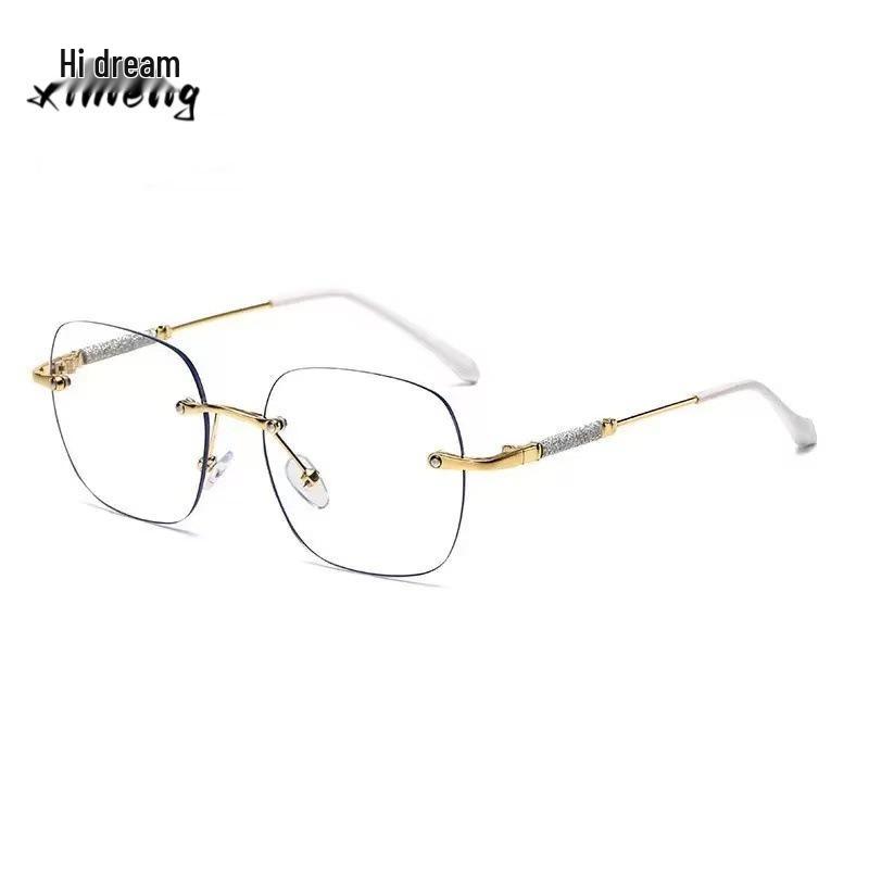 Безрамочные фотохромные солнцезащитные очки с защитой от синего света: Большие Белые Очки для Визуально Меньшего Лица Gray Transition 0