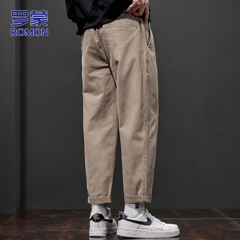 Romon Men s Autumn Winter Straight-Leg Casual Business Pants M