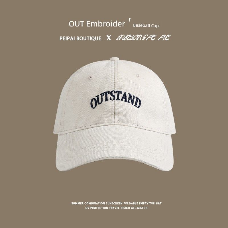 

2023 New Arrival Fashion Letters All-Matching Baseball Cap Big Head Circumference Face-Looking Small Sun Hat Widened and Deepened Top Peaked Cap C2869 Embroider OUT baseball cap beige All yards