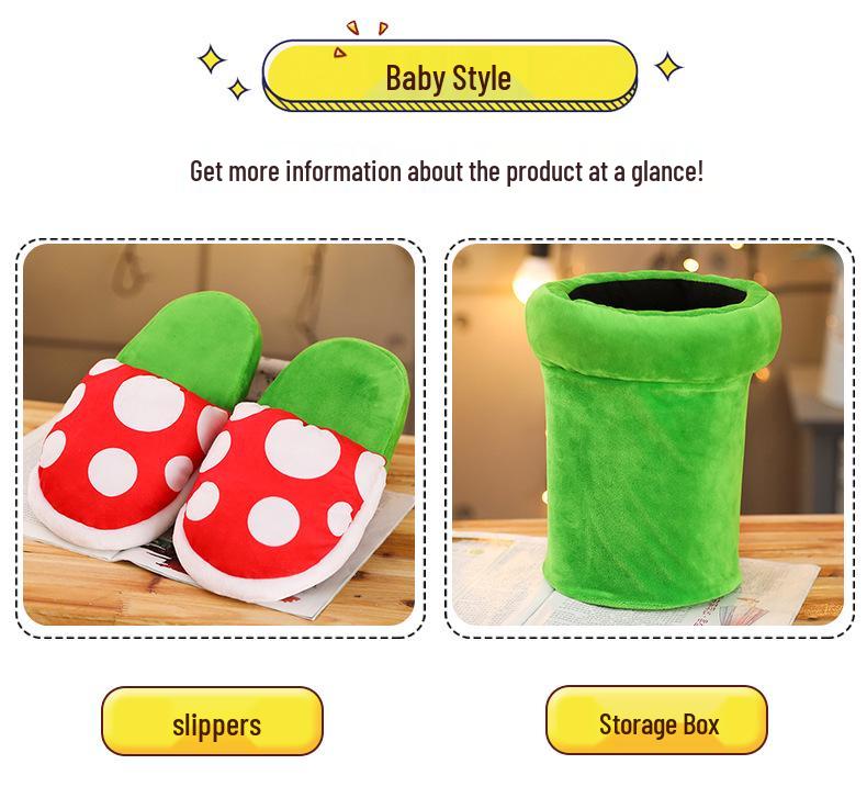 Venus Flytrap Mario Game-Inspired Warm Cotton Slippers
