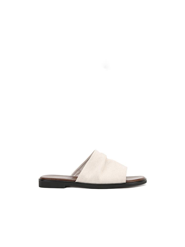 Yuanlitong Flat-bottomed Slippers Women's Fashion Fashion One-word with Soft-soled Sandals 2025 Summer New Korean Version of Women's Shoes