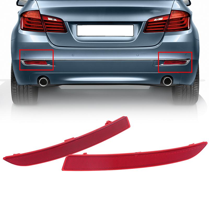 Car Tail Light Rear Bumper Reflector Lights Red Lens for BMW 5-Series 530dX/535d/528i F10/F18 Sedan 2014-2017 Facelift