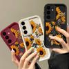 Hülle mit Sonnenblumenmuster für Samsung Galaxy S25 S24 Ultra Edge S23 S22 Plus S21 FE A34 A54 A15 A35 A55 A16 A26 A36 A56 5G Capa