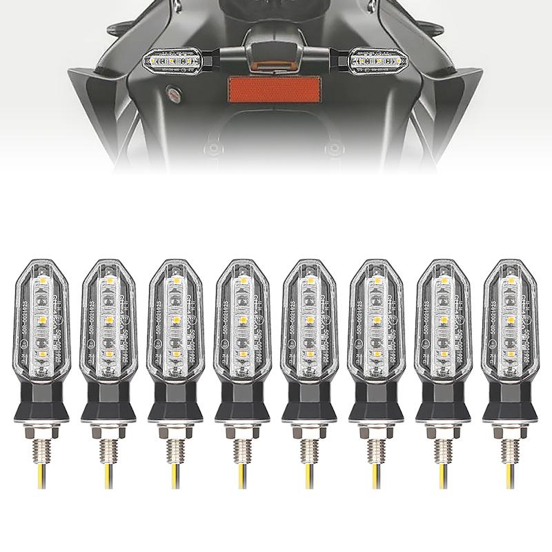 Motorcycle LED Turn Signal Lights 8mm Mini Flashing Light For Honda CBR500R CBR650F CB500X CRF250L MSX125 12V Moto Indicator