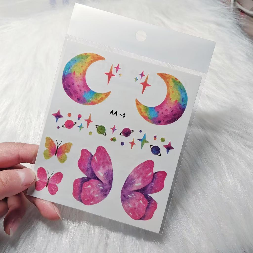 Non-toxic Washable Butterfly Face Stickers for Kids - Eye and Forehead Tattoos